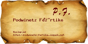 Podwinetz Fürtike névjegykártya